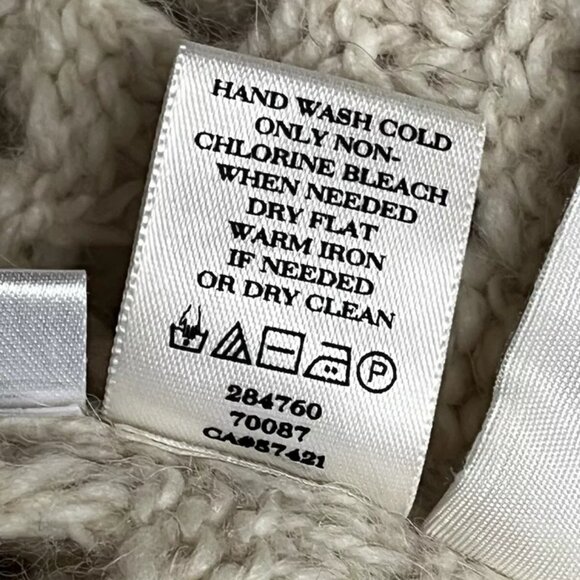 Ann Taylor Sweater L Ivory Open-Knit Top Extra Fine Merino Wool Alpaca Eyelet - Picture 8 of 8